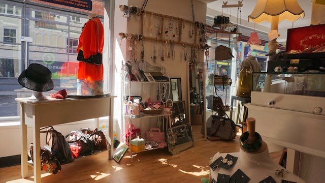 The interior of a store.