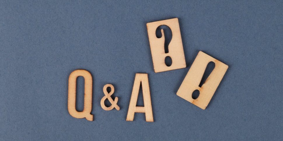 Wooden letters used to spell out "Q&A?!"